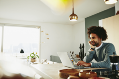 man smiling at home